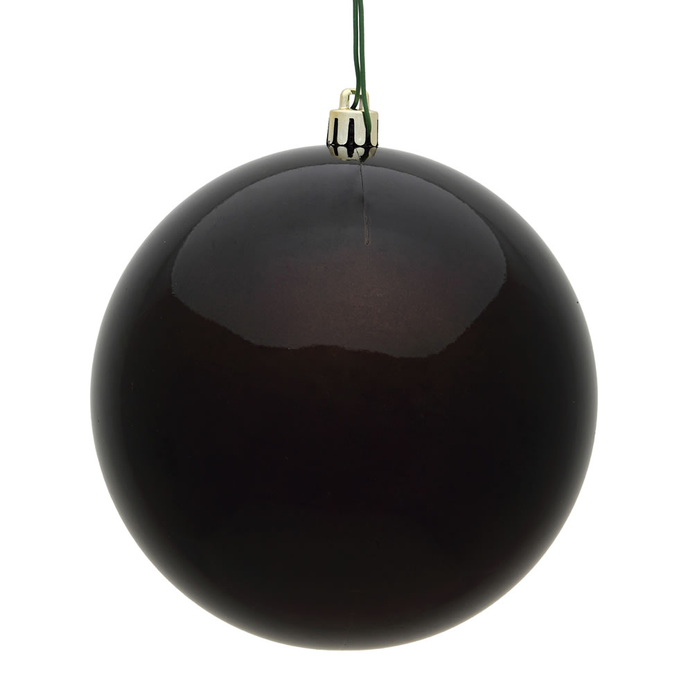 10 Inch Chocolate Candy Artificial Christmas Ball Ornament - UV Drilled Cap