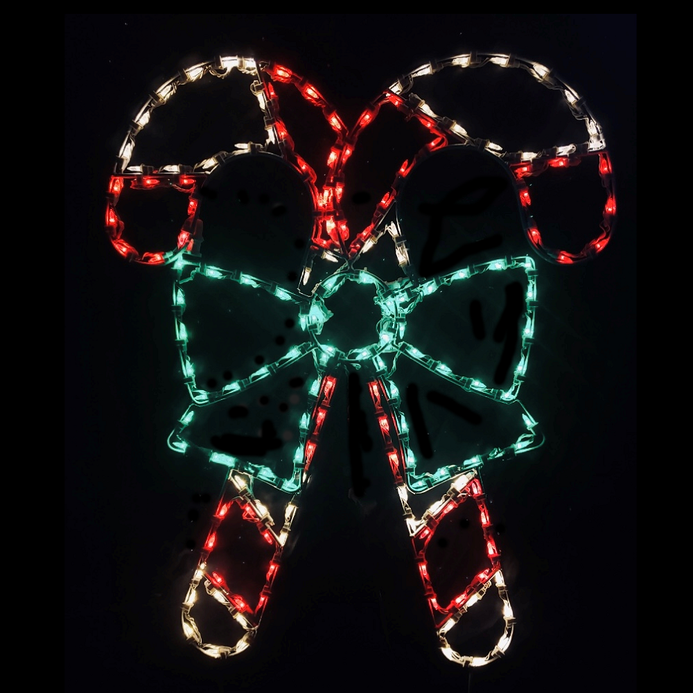 Christmastopia.com Double Candy Cane with Bow LED Lighted Outdoor Christmas Decoration