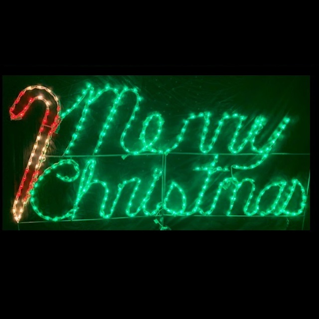 Christmastopia.com Merry Christmas with Candy Cane LED Lighted Outdoor Decoration