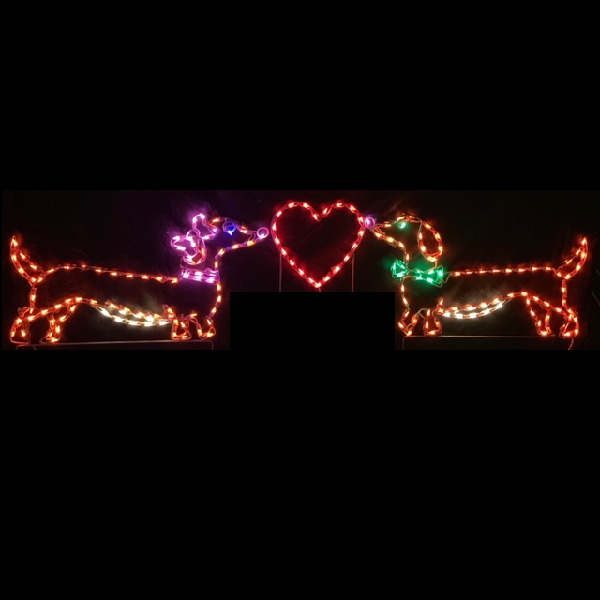 Christmastopia.com Mr And Mrs Doxie Dachshund Dogs with Heart LED Lighted Outdoor Lawn Decoration