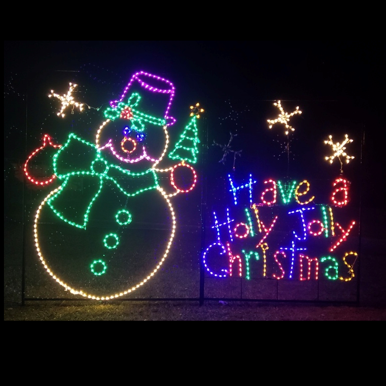 Christmastopia.com Holly Jolly Snowman with Snowflakes Animated LED Lighted Outdoor Commercial Christmas Decoration