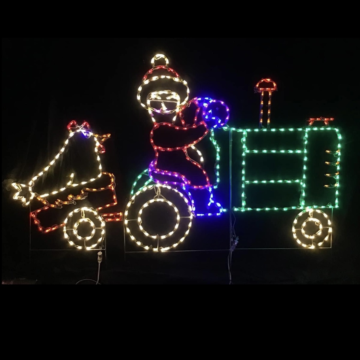Christmastopia.com Mrs Claus on Tractor with Chicken Cart LED Lighted Outdoor Christmas Decoration