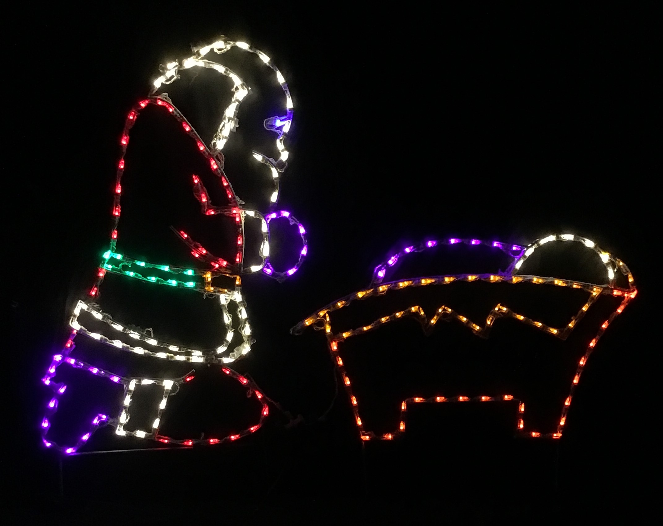 Christmastopia.com Santa Kneeling by Baby Jesus LED Lighted Outdoor Christmas Decoration