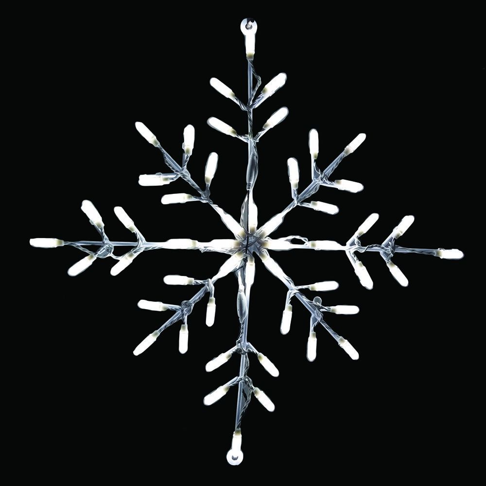 18 Inch White LED Snowflake Lighted Christmas Decoration Set Of 3
