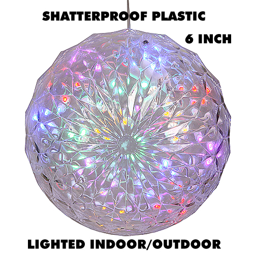 Christmastopia.com - 6 Inch Multi Color Crystal Ball Sphere LED Lighted Christmas Decoration