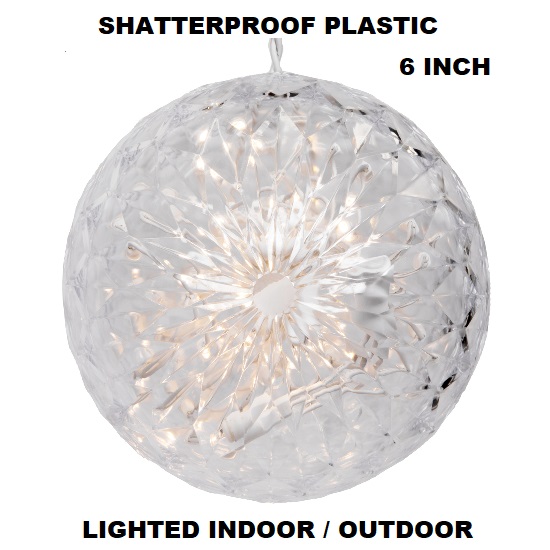 Christmastopia.com - 6 Inch Warm White Crystal Ball Sphere LED Lighted Wedding Decoration