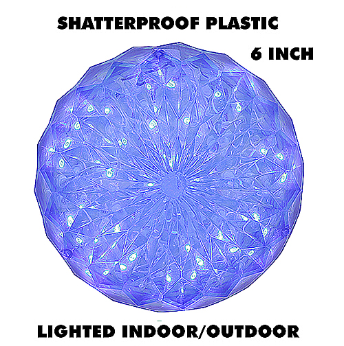 Christmastopia.com 6 Inch Blue Crystal Ball Sphere LED Lighted Christmas Decoration