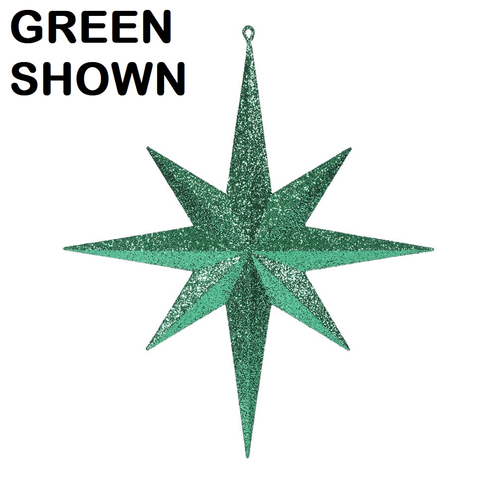 Christmastopia.com - 15.75 Inch Emerald Glitter Bethlehem Star Christmas Ornament