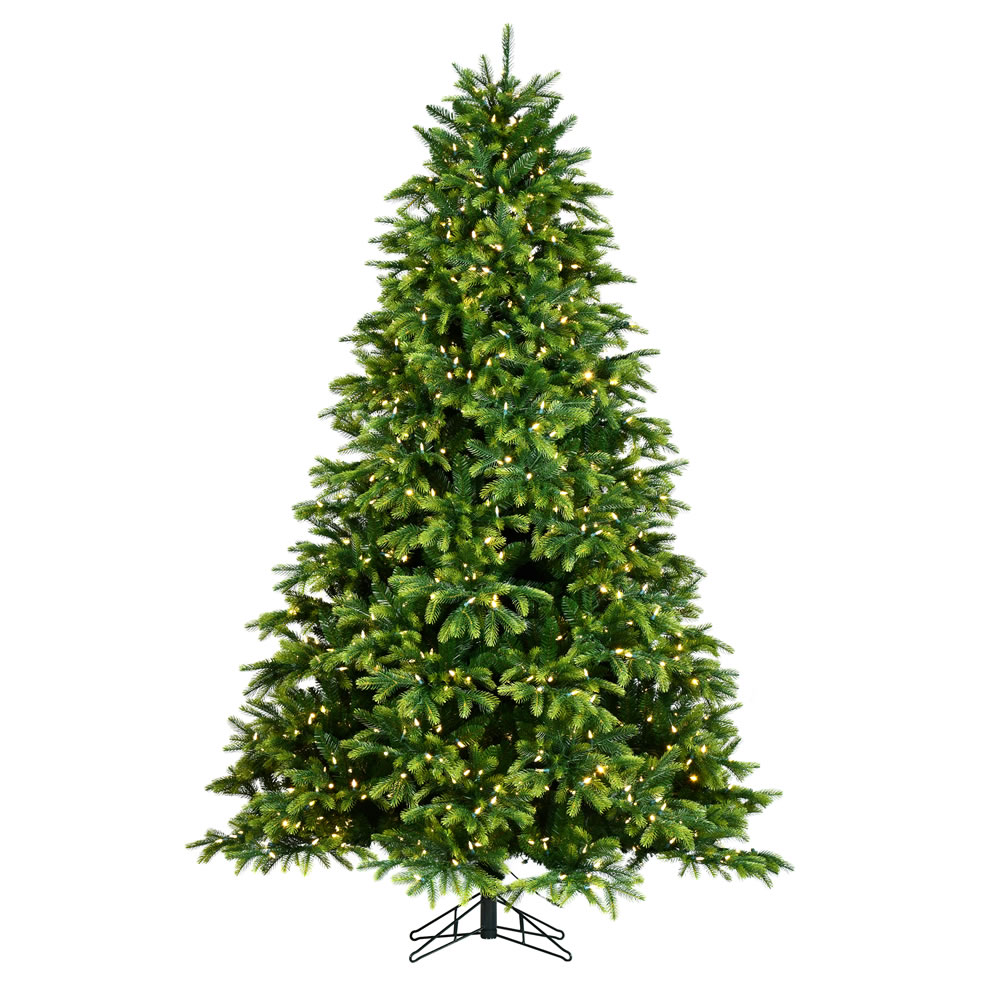 4.5 Foot Deluxe Balsam Artificial Christmas Tree 350 DuraLit LED Warm White Multi Color 8 Function Changing Mini Lights