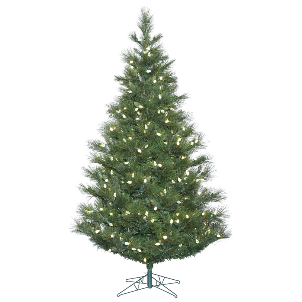 4.5 Foot Norway Pine Artificial Christmas Tree 150 LED C7 Warm White Lights