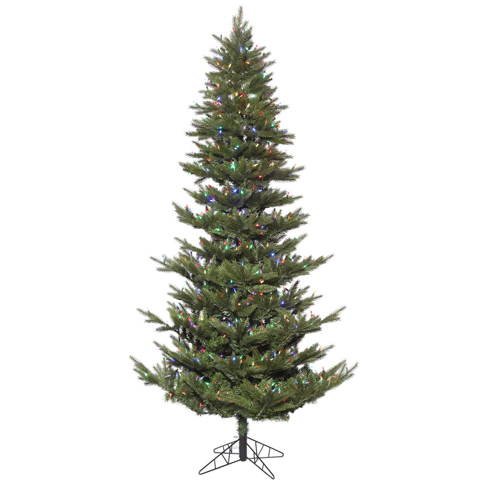 6.5 Foot Carlsbad Fir Artificial Christmas Tree 500 DuraLit LED M5 Italian Multi Color Mini Lights