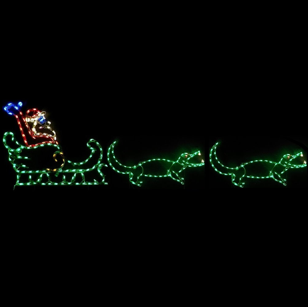 Christmastopia.com Santa Sleigh with Gators LED Lighted Outdoor Christmas Decoration