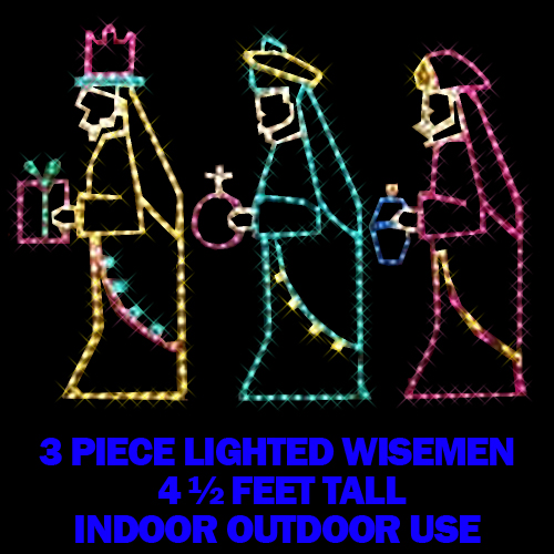 Christmastopia.com Three Wisemen Multi Color LED Lighted Outdoor Christmas Decoration