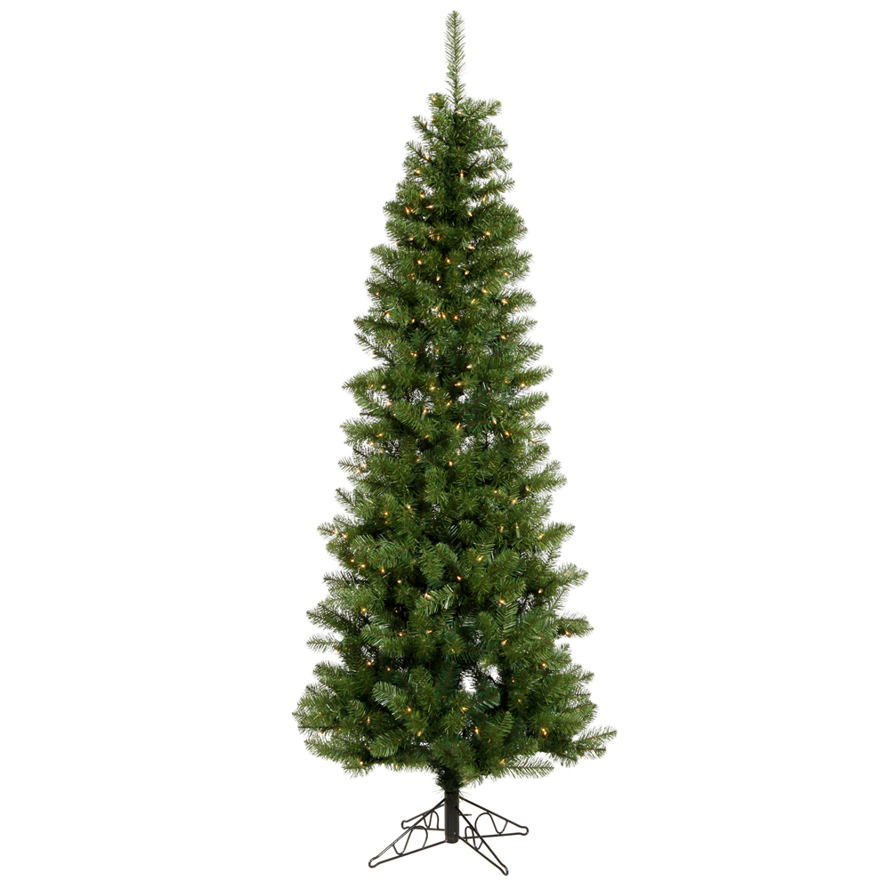 4.5 Foot Salem Pencil Pine Artificial Christmas Tree 150 DuraLit Incandescent Clear Mini Lights