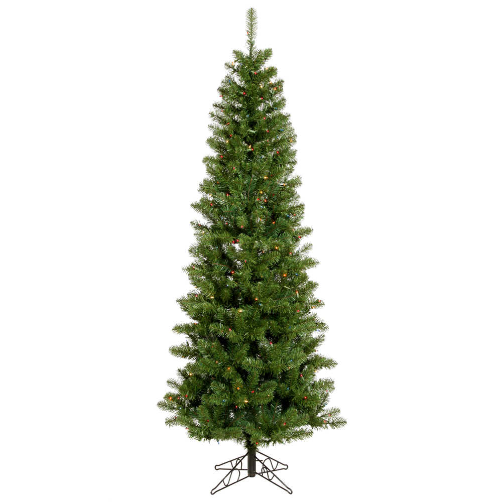 Christmastopia.com 4.5 Foot Salem Pencil Pine Artificial Christmas Tree 150 DuraLit Incandescent Multi Color Mini Lights