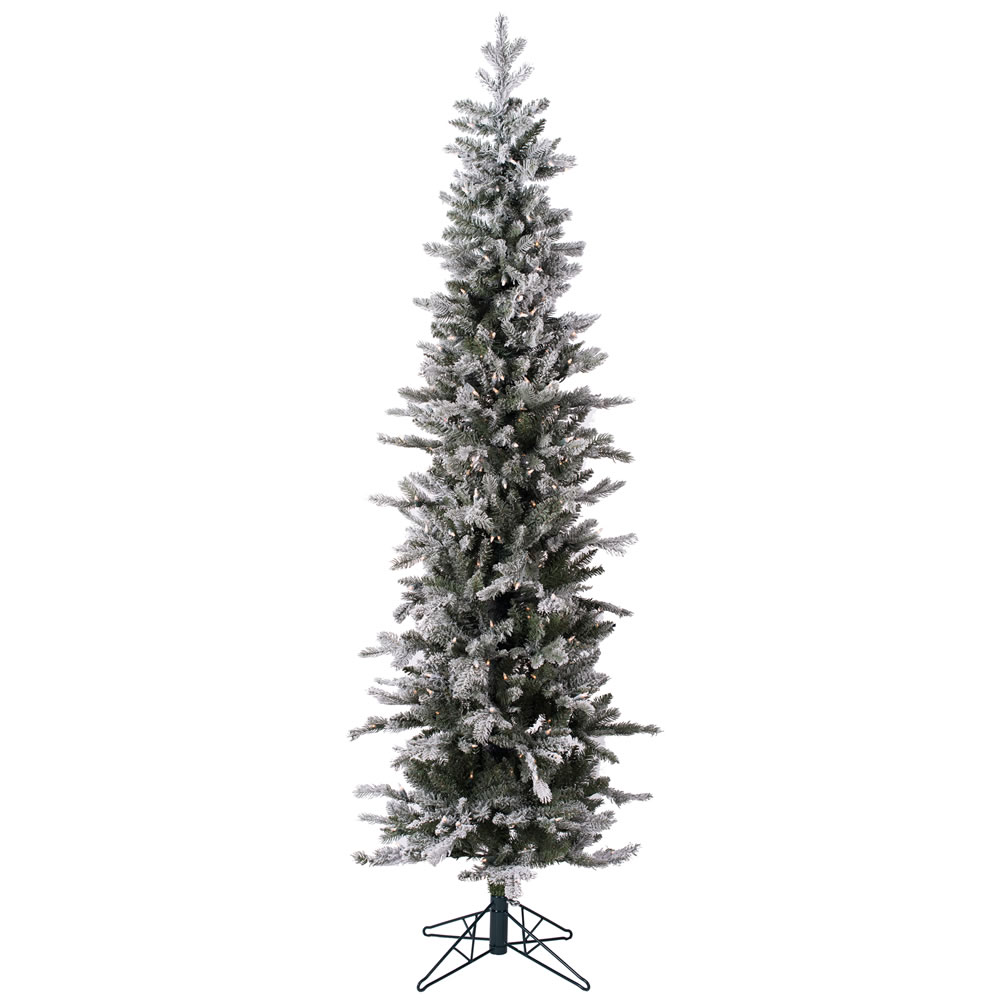 7 Foot Frosted Glitter Tannenbaum Pine Artificial Christmas Tree 300 LED M5 Italian Warm White Mini Lights