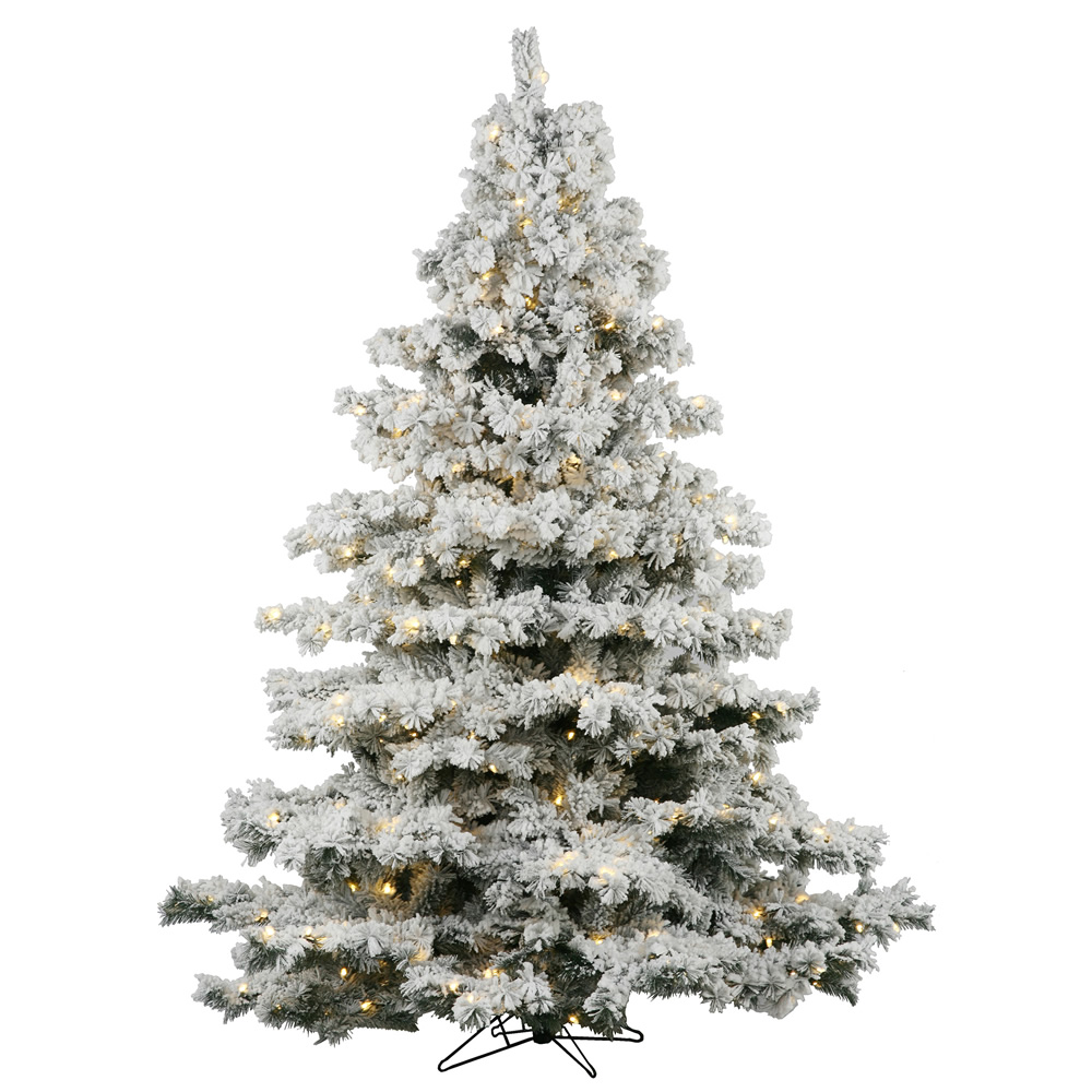 3 Foot Flocked Alaskan Artificial Christmas Tree 100 LED Warm White Lights