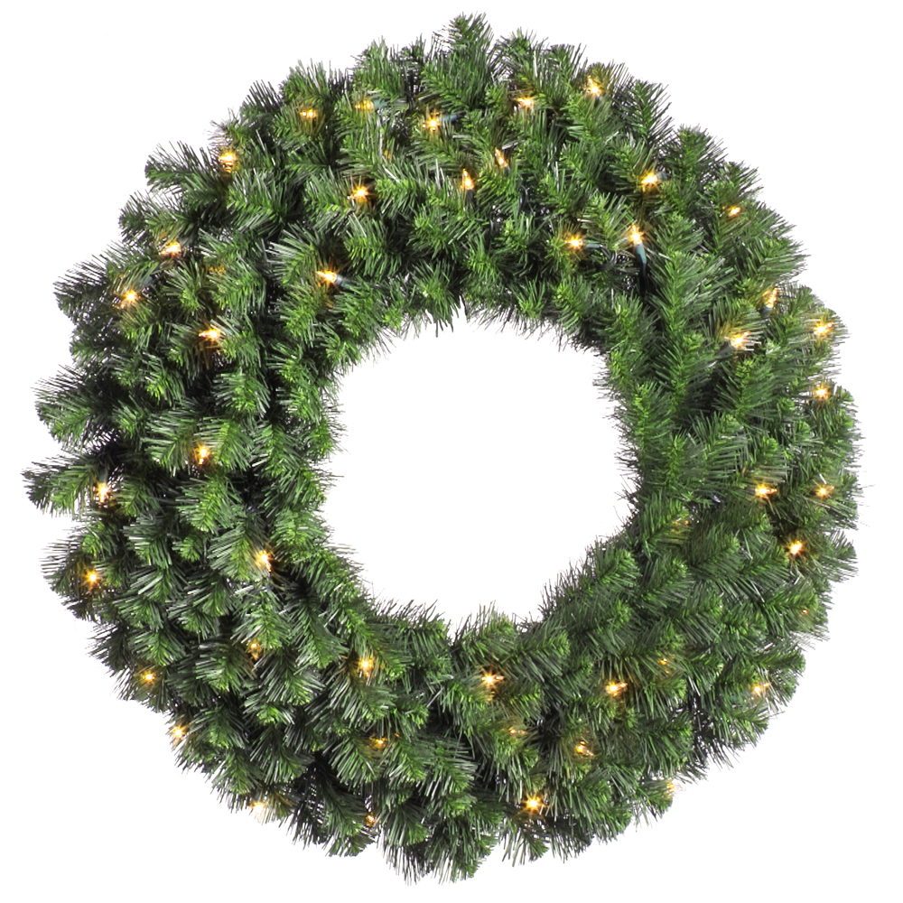 Christmastopia.com 24 Inch Douglas Wreath 50 DuraLit Clear Light