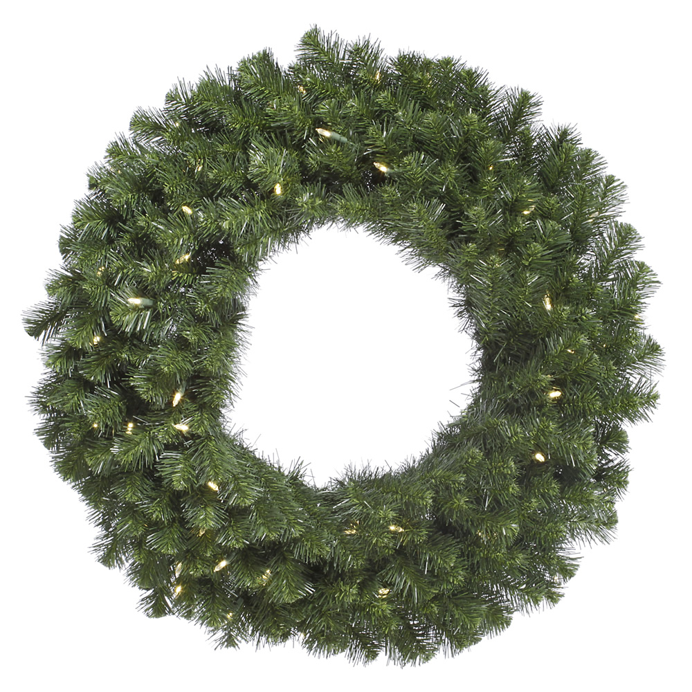 Christmastopia.com 8 Foot Douglas Fir Artificial Christmas Wreath 1000 DuraLit LED M5 Italian Warm White Mini Lights
