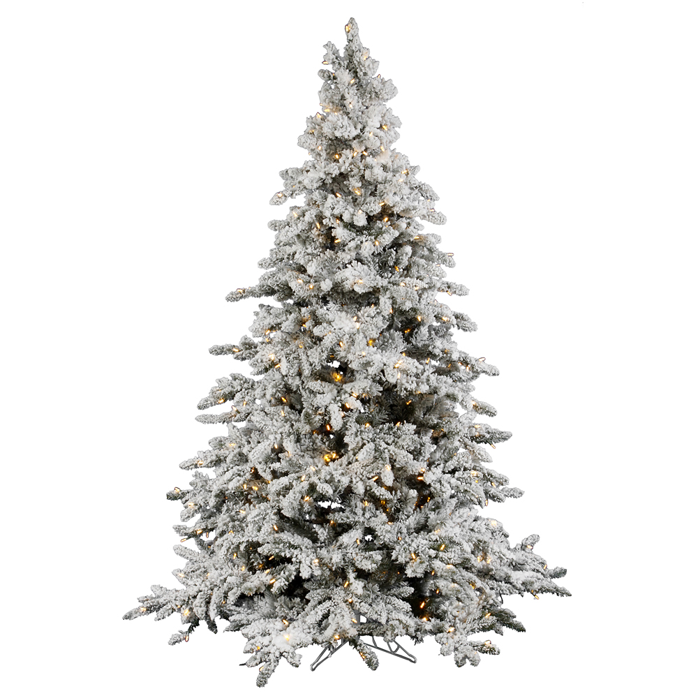 Christmastopia.com 10 Foot Flocked Utica Artificial Christmas Tree 1450 DuraLit LED M5 Italian Warm White Mini Lights