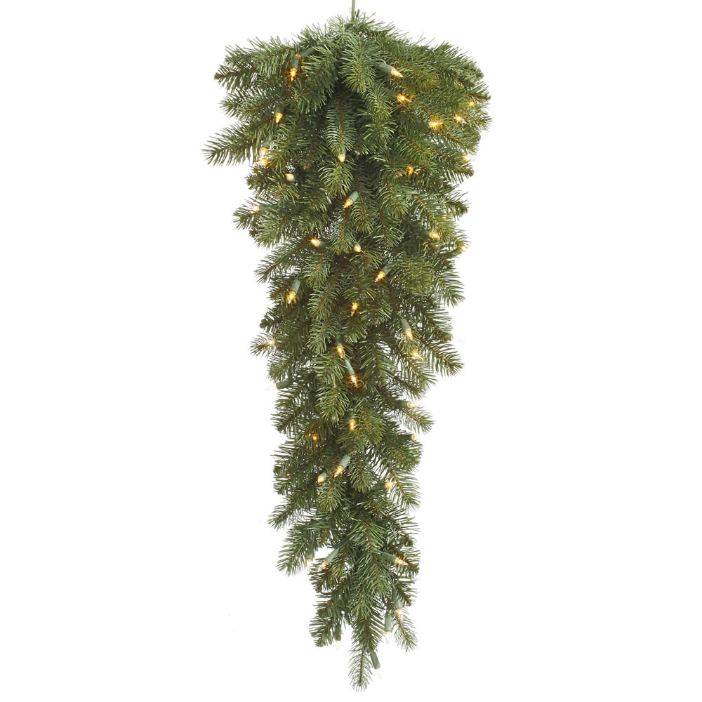 36 Inch Colorado Spruce Artificial Christmas Teardrop 40 LED Warm White Lights