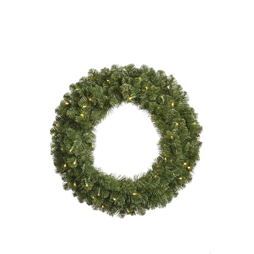48 Inch Grand Teton Artificial Christmas Wreath 200 DuraLit Incandescent Clear Mini Lights