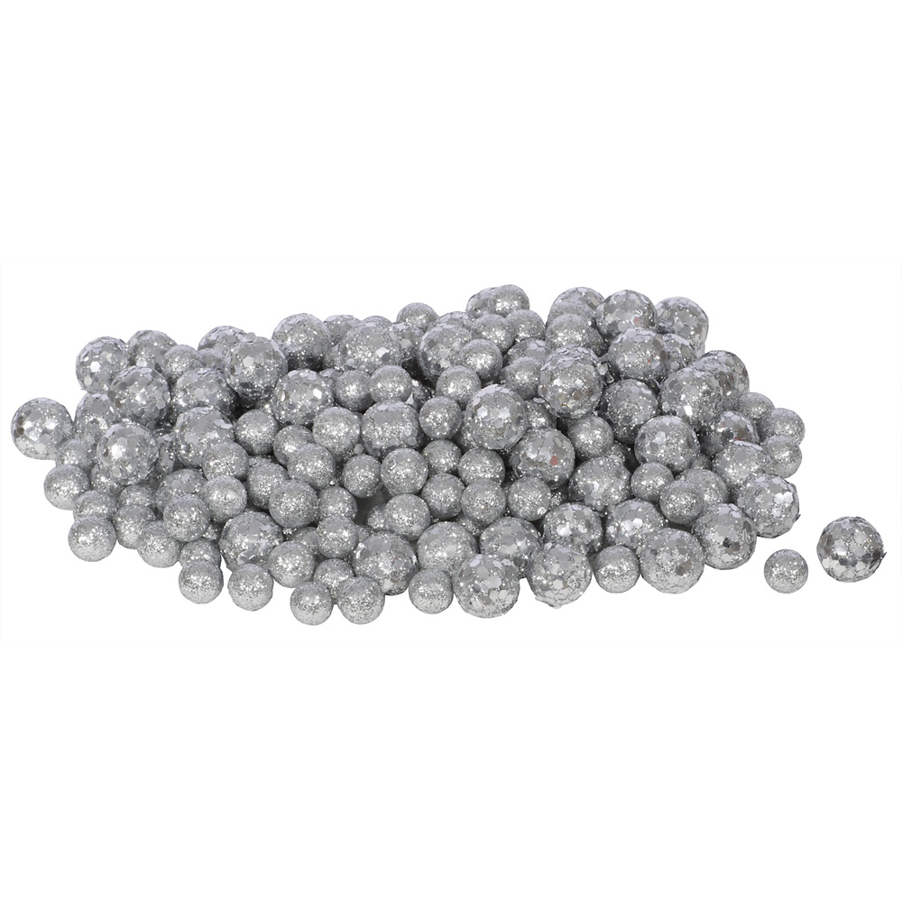 Silver Glitter Sequin Styrofoam Ball Assorted Sizes