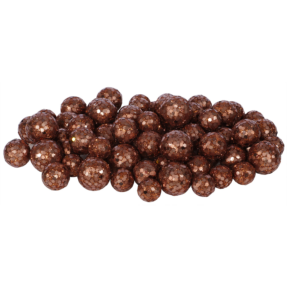 Dark Copper Glitter Sequin Styrofoam Ball Assorted Sizes