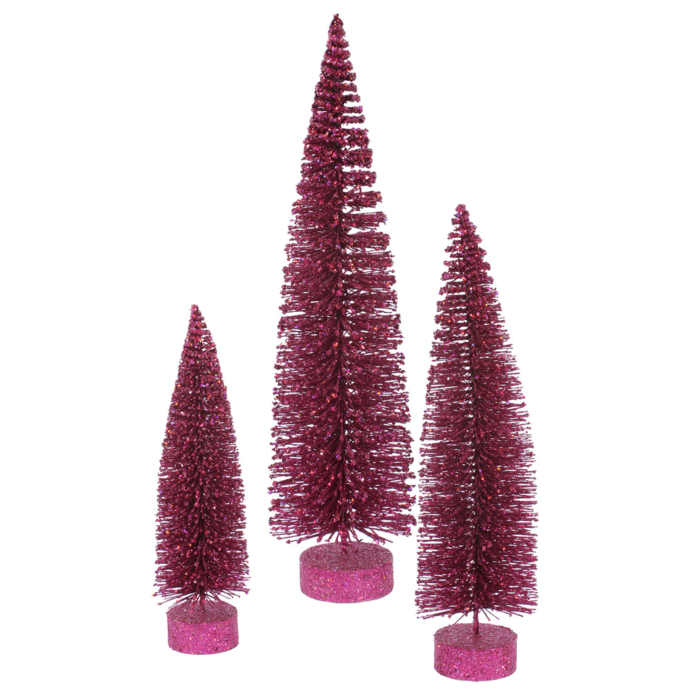 Christmastopia.com - Dark Mauve Glitter Oval Artificial Valentines Day Trees Unlit
