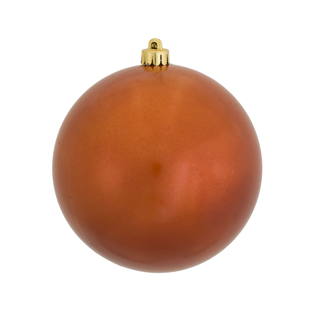 10 Inch Burnish Orange Candy Artificial Christmas Ornament - UV Drilled Cap