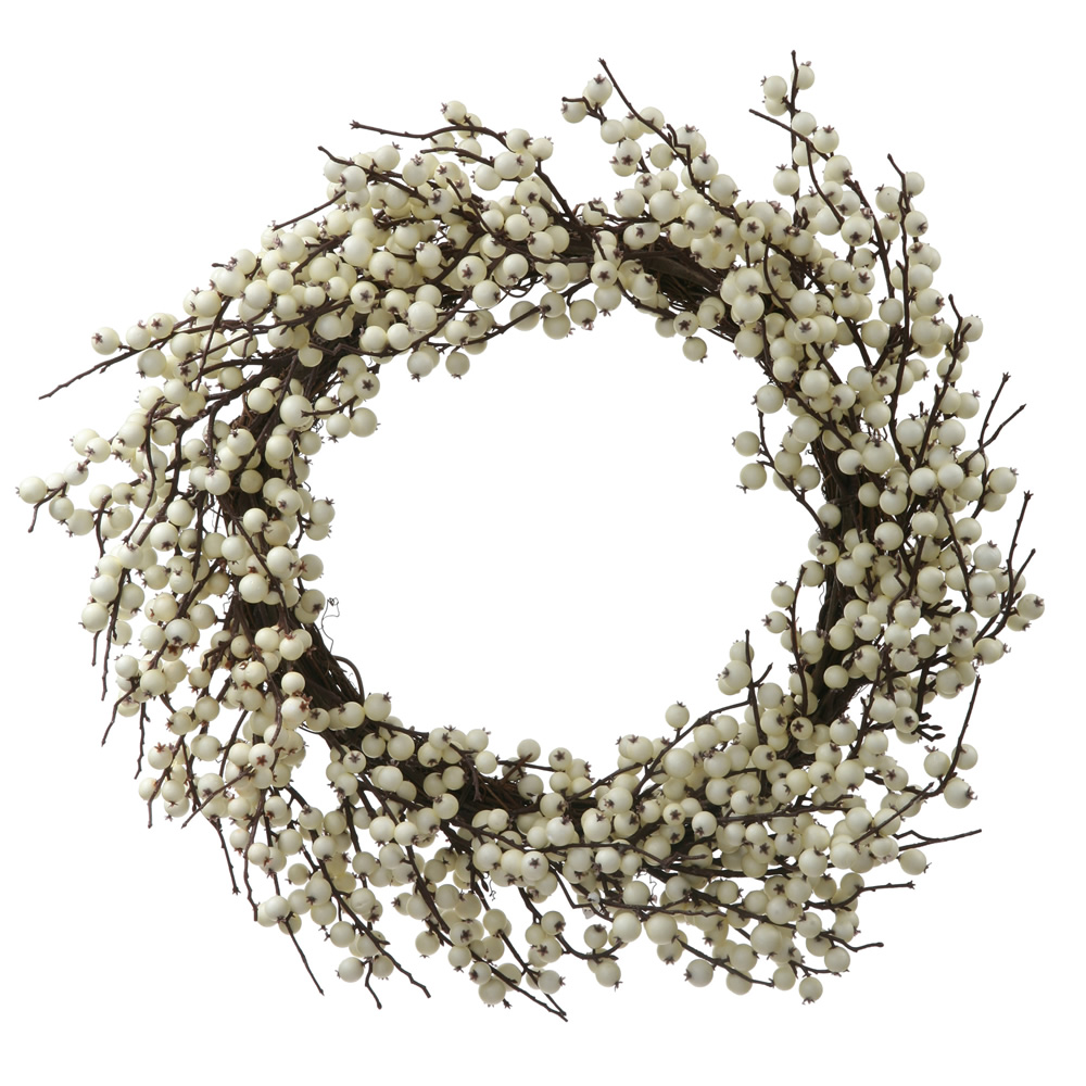 Christmastopia.com 28 Inch White Fall Wild Berry Artificial Wedding Wreath Unlit Weather Resistant