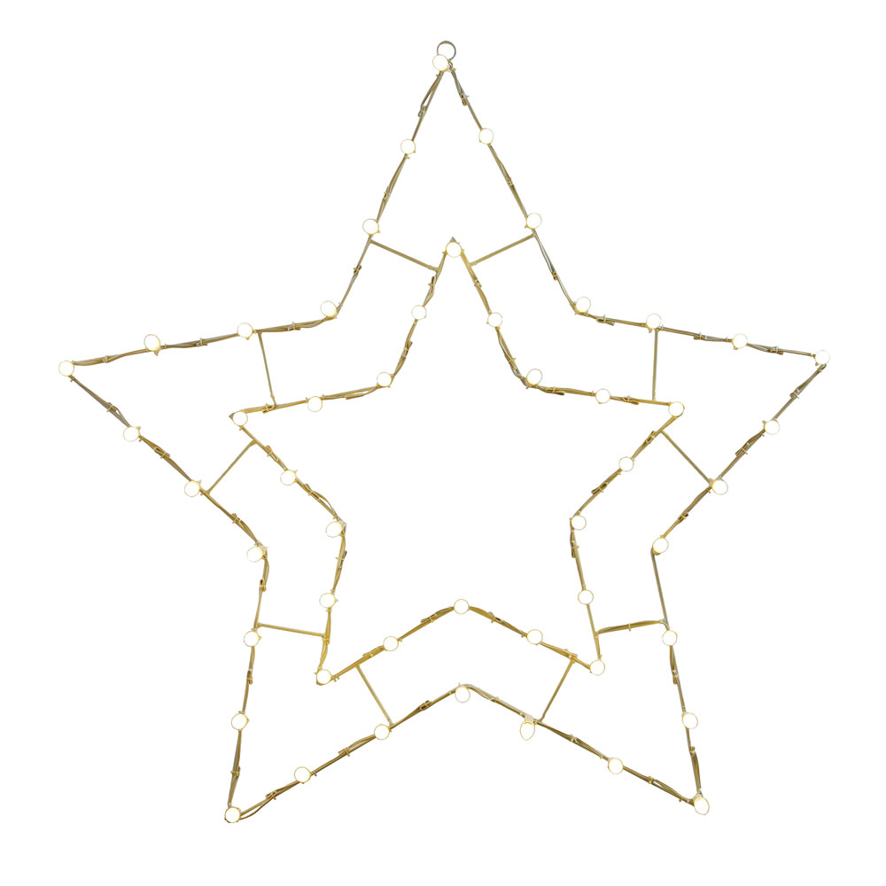 Lighted White 5 Point Star Wire Frame Decoration 50 C7 Lights