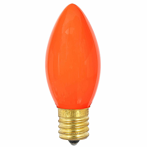 Christmastopia.com 25 Incandescent C9 Orange Ceramic Retrofit E17 Socket Christmas Replacement Bulbs