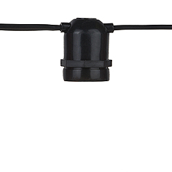 Christmastopia.com 48 Foot S14 Patio Socket Spool Christmas Light Cord 16 Gauge Black Wire 24 Inch Spacing