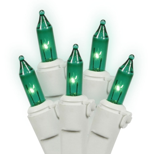 Christmastopia.com 100 Green Incandescent Mini Easter Light Set White Wire