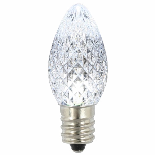 Christmastopia.com - 25 LED C7 Pure White Faceted Retrofit Night Light Christmas Replacement Bulbs