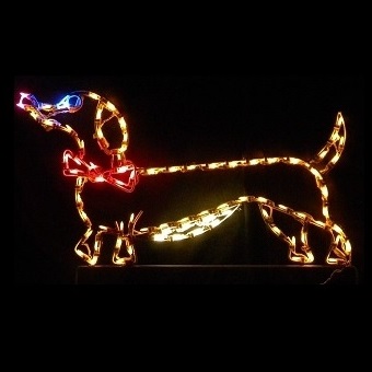Christmastopia.com - Dachshund Dog with Bow Tie Male LED Lighted Outdoor Christmas Decoration