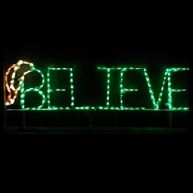Christmastopia.com Believe Sign with Santa Hat LED Lighted Outdoor Christmas Decoration