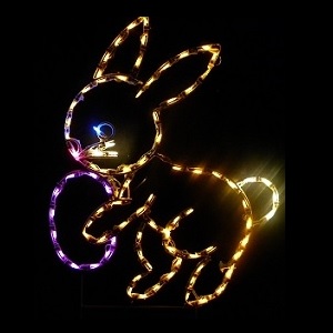 Christmastopia.com - Easter Bunny with Egg LED Lighted Outdoor Easter Decoration