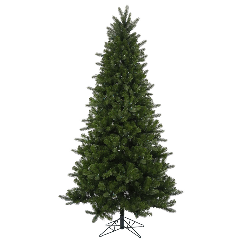 7.5 Foot Ogden Fir Artificial Christmas Tree 600 LED 8 Function Warm White Mini Lights