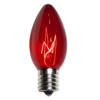 Christmastopia.com Incandescent C9 Smooth Transparent Red Replacement Bulbs - Box of 25