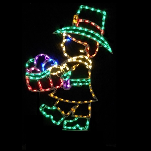 Christmastopia.com Harvest Pilgrim Boy LED Lighted Outdoor Thanksgiving Decoration