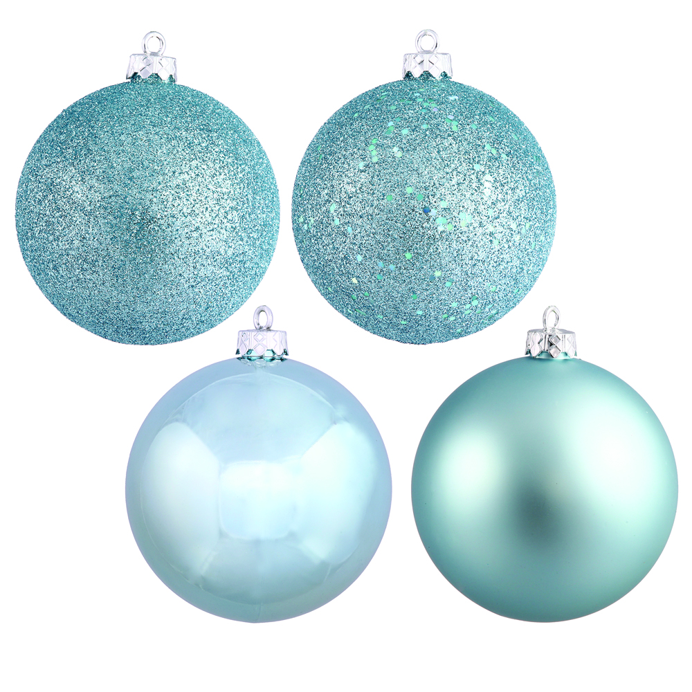 Christmastopia.com - 1 Inch Baby Blue Ornament Assorted Finishes Box of 18