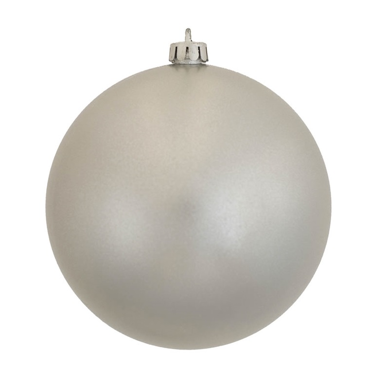 8 Inch Silver Candy Round Christmas Ball Ornament Shatterproof UV