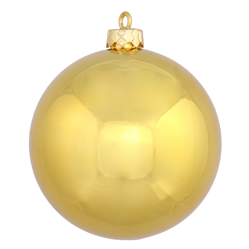 8 Inch Gold Shiny Christmas Ball Ornament Shatterproof