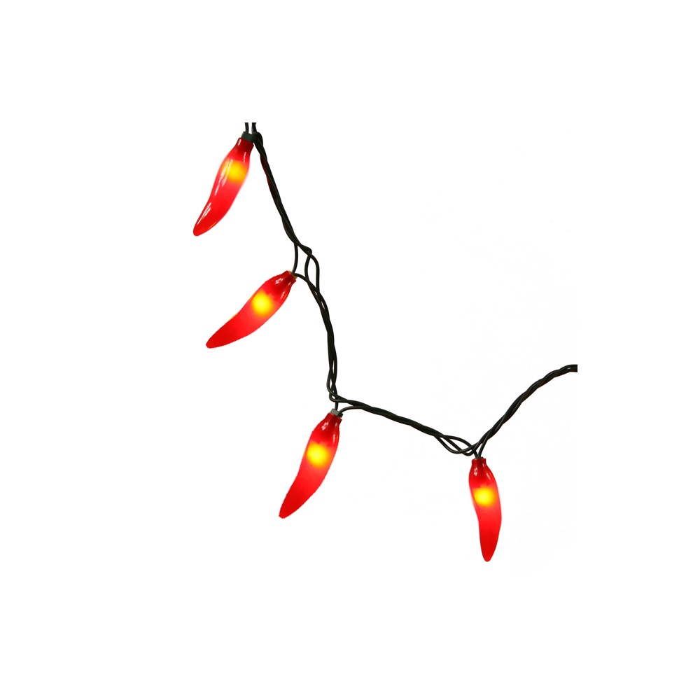 Christmastopia.com Chili Pepper Lights Red 35 Incandescent Mini Clear Christmas Light Green Wire