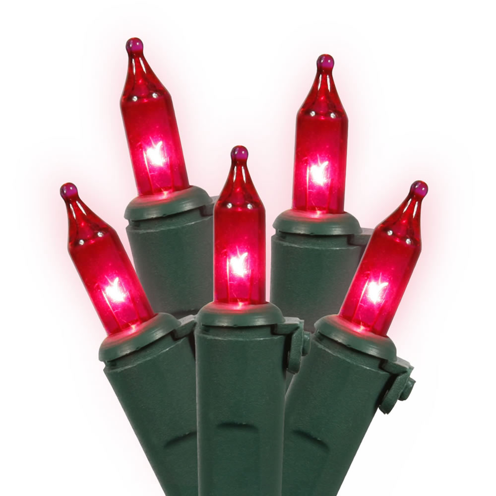 Christmastopia.com 50 Commercial Quality Incandescent Mini Pink Christmas Light Set Green Wire