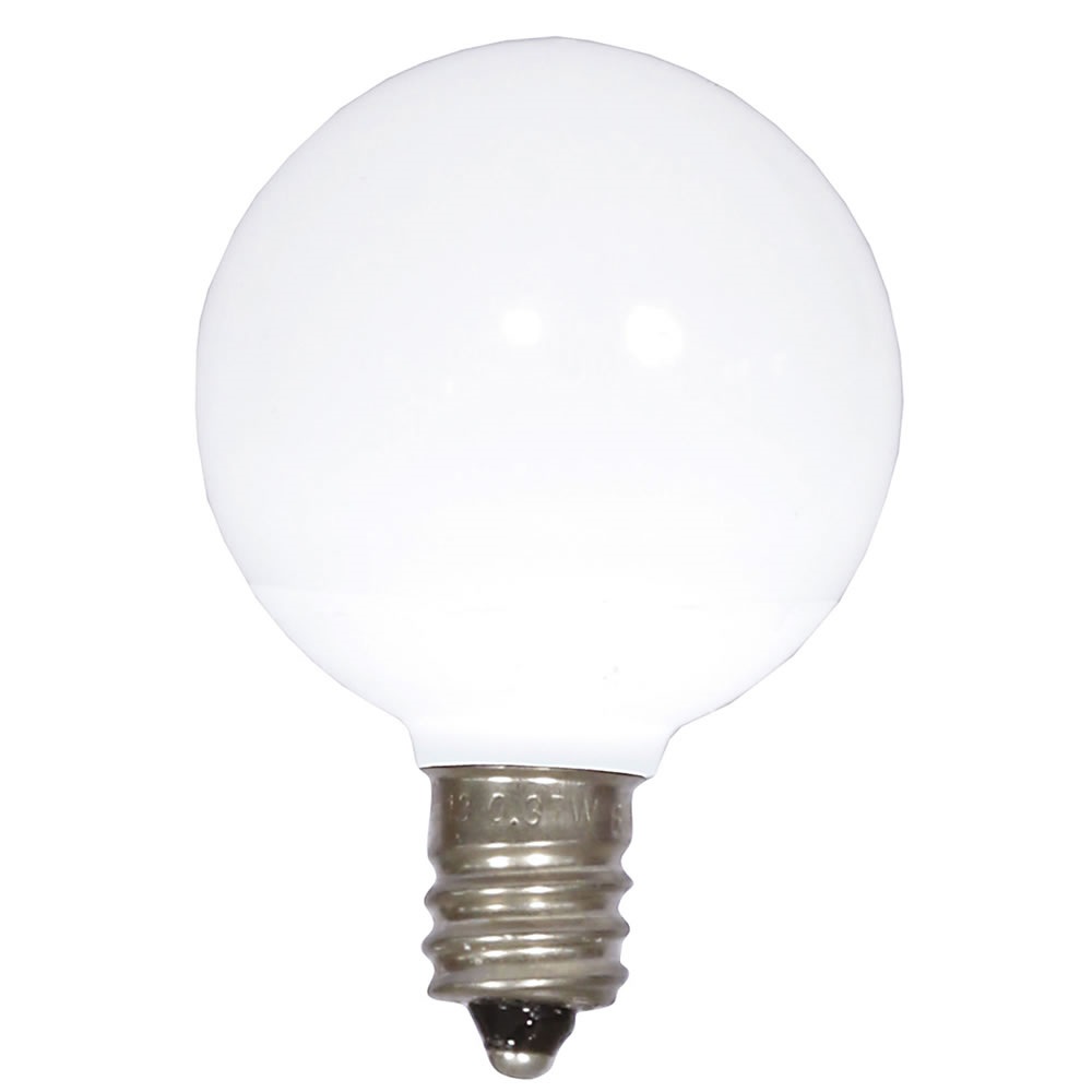 Christmastopia.com - 25 LED G30 Globe Cool White Ceramic Retrofit Night Light C7 Socket Replacement Bulbs