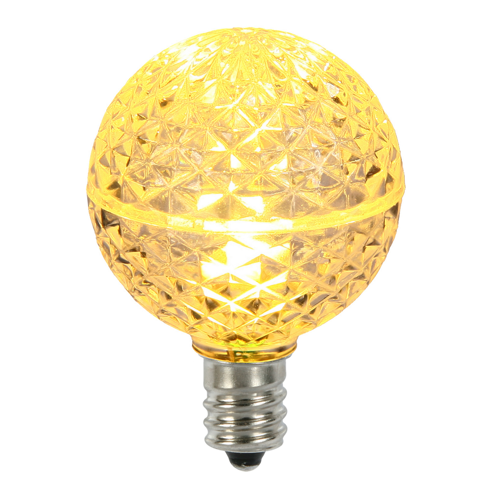 Christmastopia.com - 25 LED G40 Globe Warm White Faceted Retrofit Night Light C7 Socket Replacement Bulbs