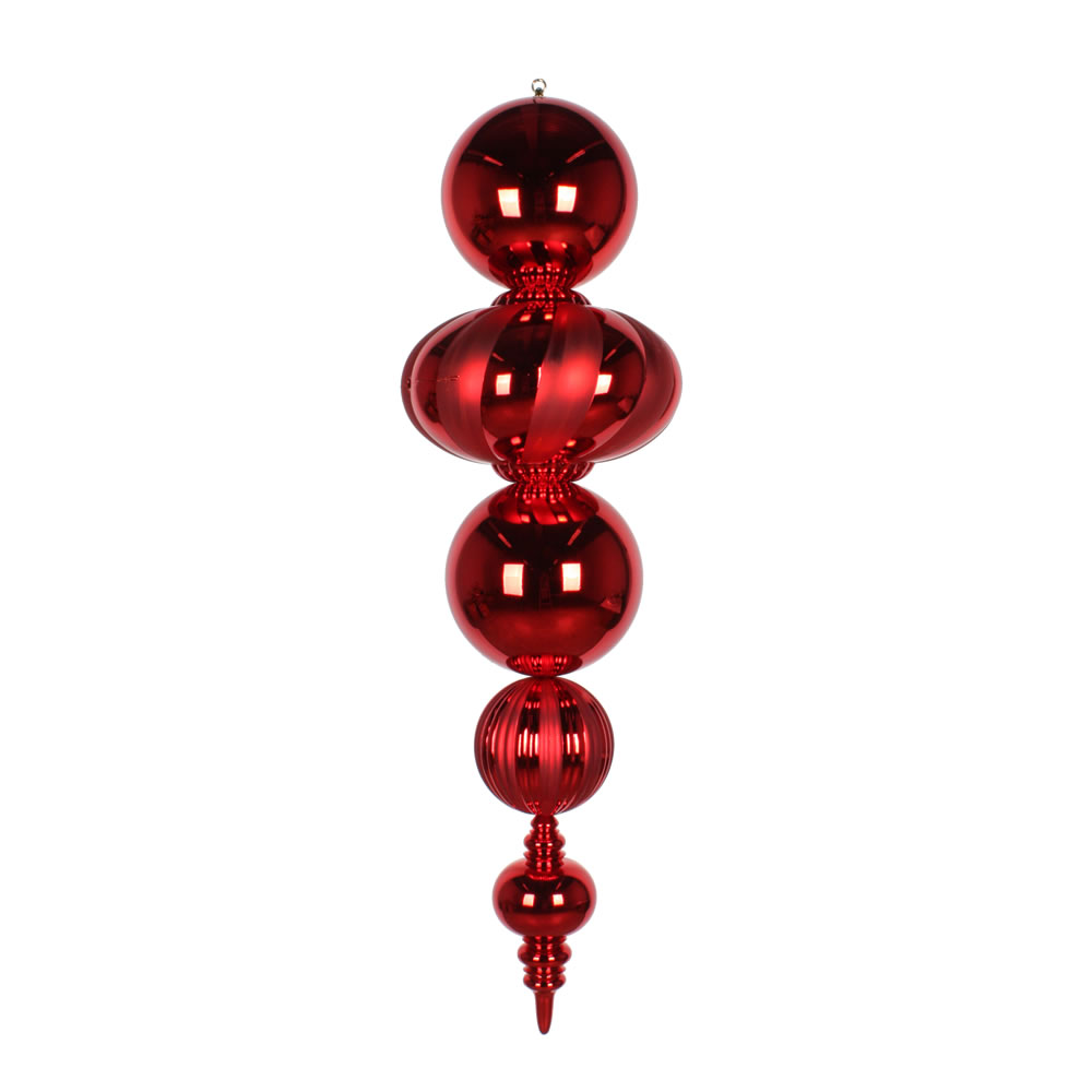 54 Inch Plastic Shatterproof Red Shiny Matte Finish Finial